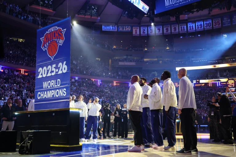 Knicks Raise 2026 Championship Banner Ahead Of 76ers Opener